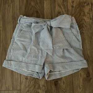 Blue and white seersucker shorts